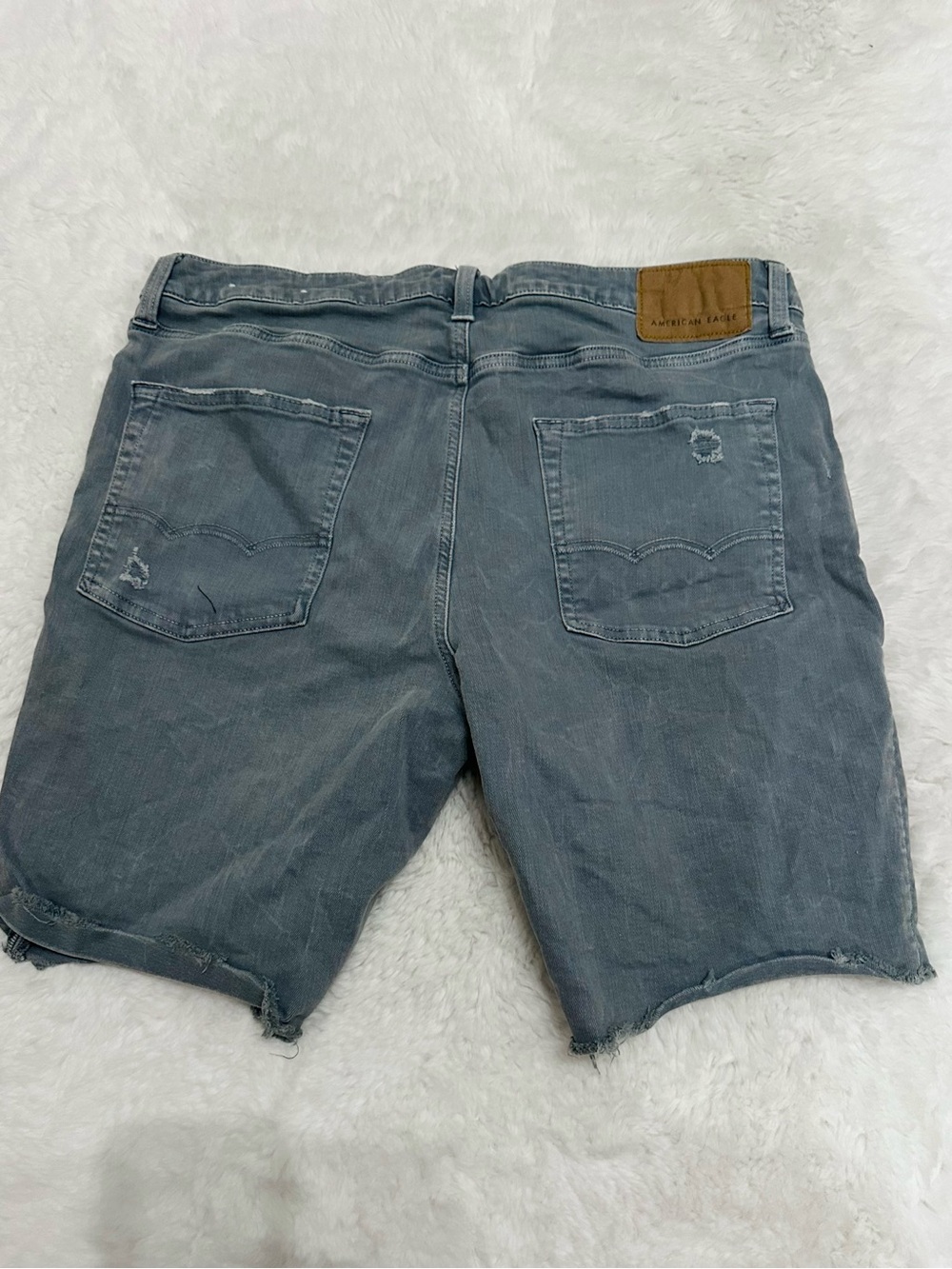 American Eagle Outfitters Gray Distressed Jean Shorts - Picture 2 of 3